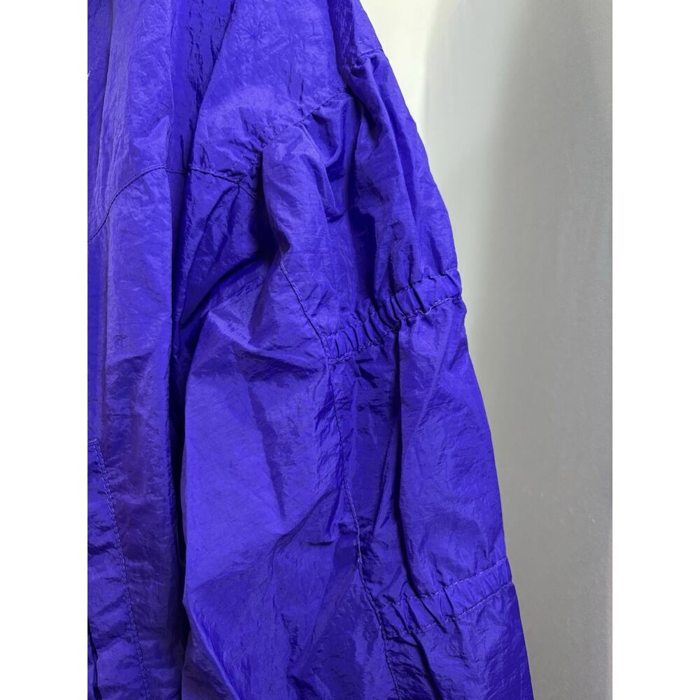 Vintage 90s Purple Windbreaker Jacket Womens L Nylon Retro Track - Picture 4 of 15